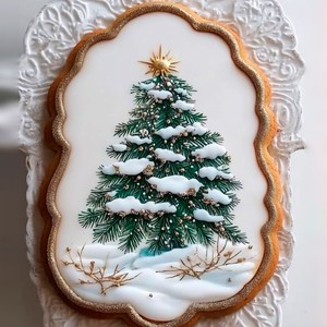 Имбирный пряник ручной работы "Рождественская ель"